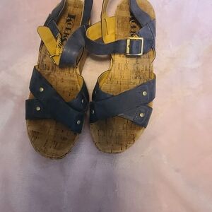 Kork-Ease Navy Blue Sandals with Cork Sole